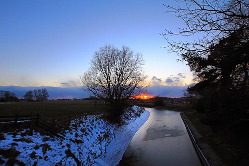 sunset sky sun tree nature germany landscape canal europe ditch nordenham notherngermany dreichardt