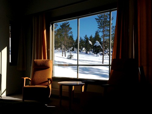 snow window finland armchair