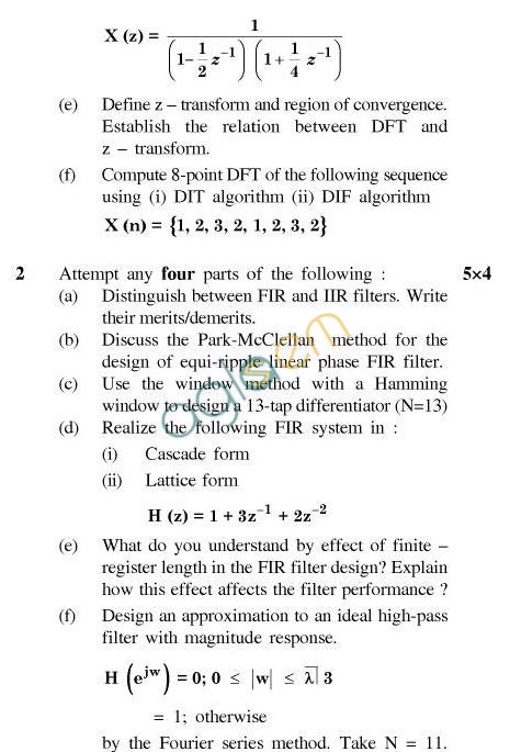 UPTU B.Tech Question Papers - EC-801-Digital Signal Processing