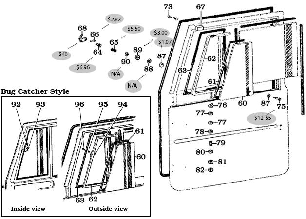 Early FJ40 Door Wing Vent Window Latch Parts | IH8MUD Forum