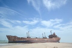 Shipwreck of the United Malika in Cap Blanc, Nouadhibou, Mauritania