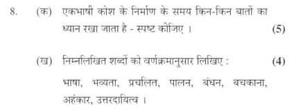DU SOL B.A. Programme Question Paper - Hindi C - Paper IX 