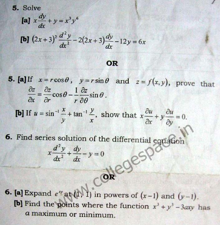 NSIT Question Papers 2012  2 Semester - Mid Sem - MA-112