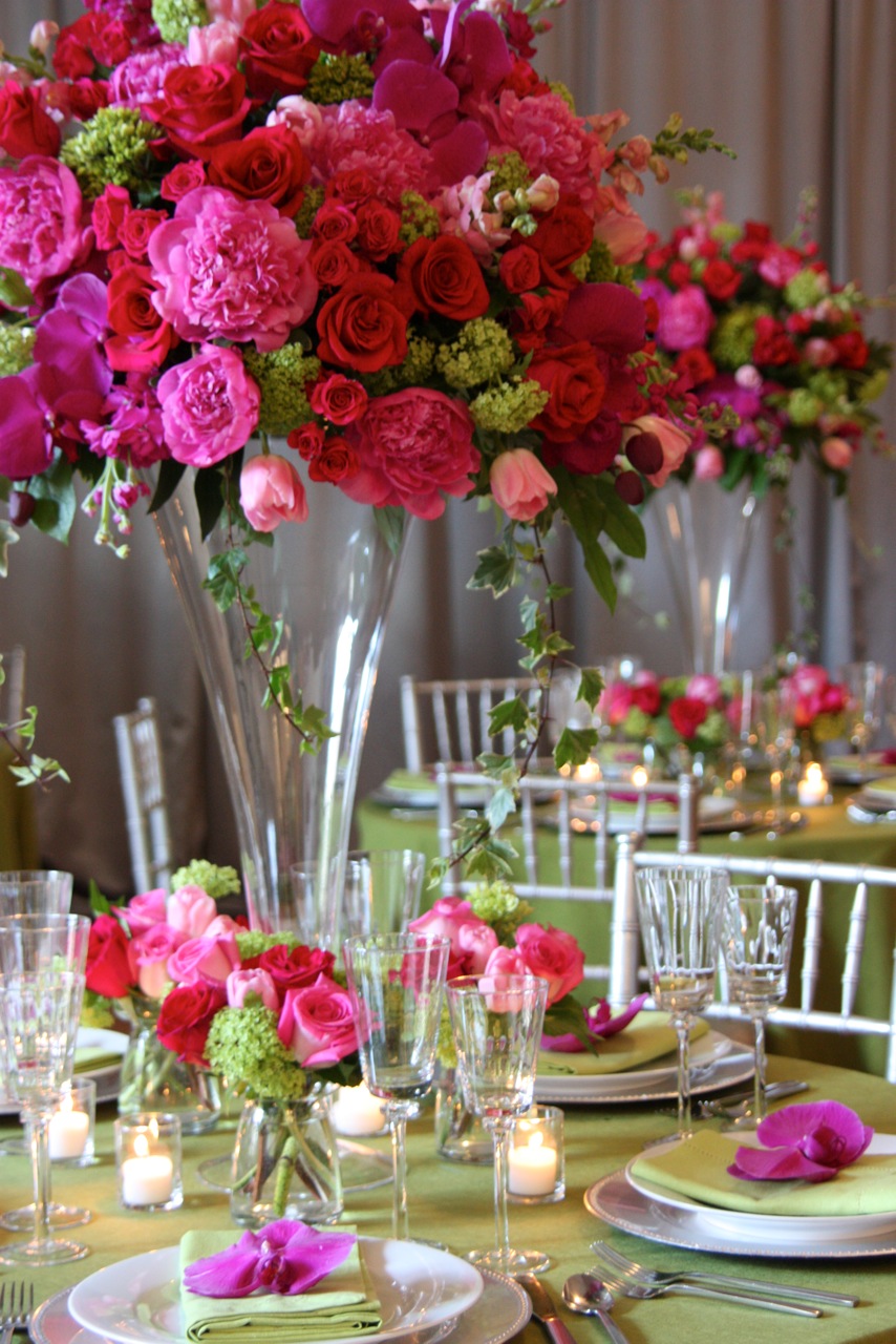 Tall Centerpieces in Pinks and Reds | Flickr - Photo Sharing!