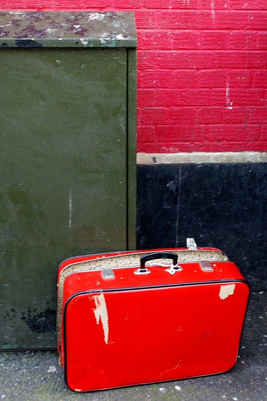 red suitcase - london april 2013