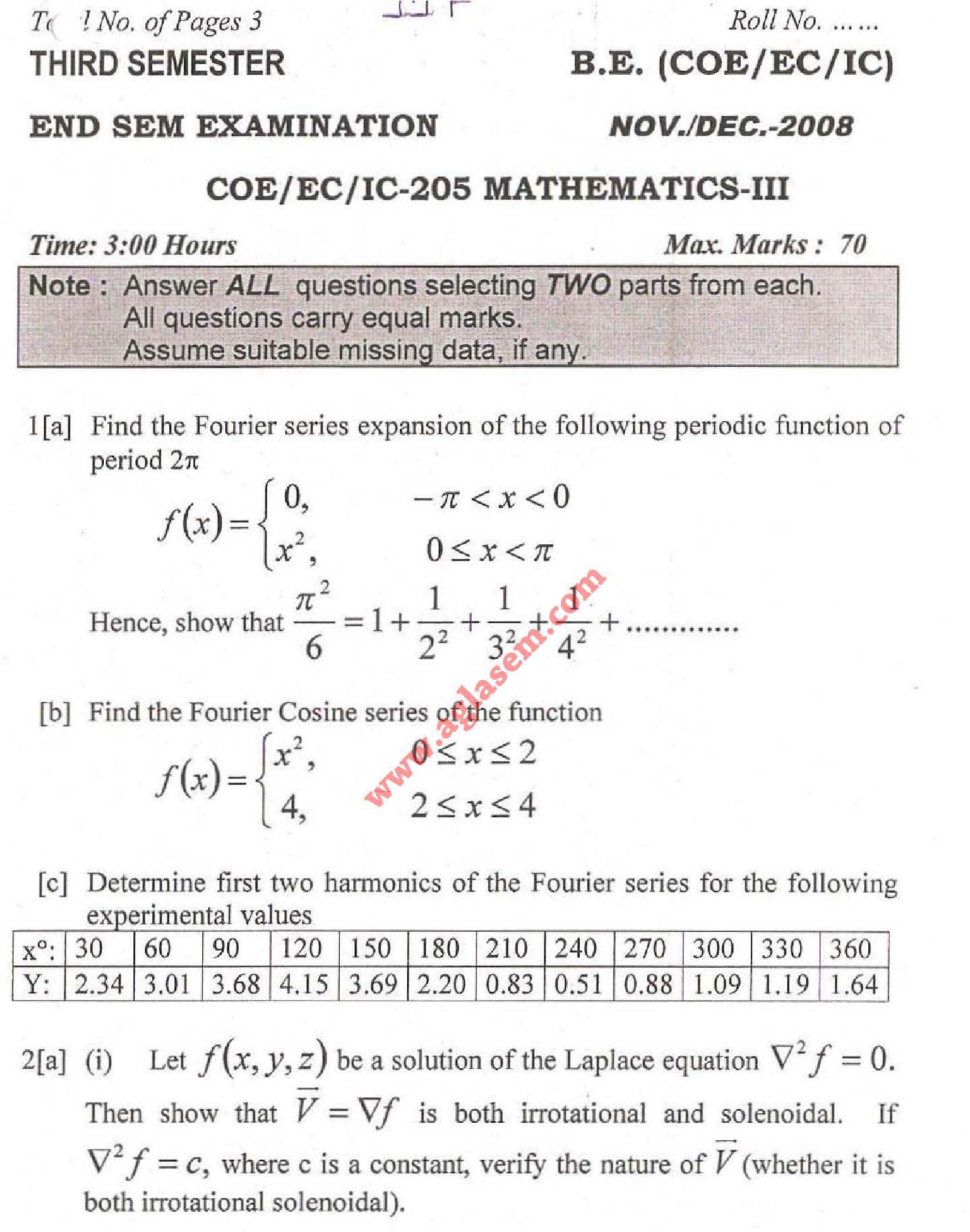 NSIT Question Papers 2008  3 Semester - End Sem - COE-EC-IC-205