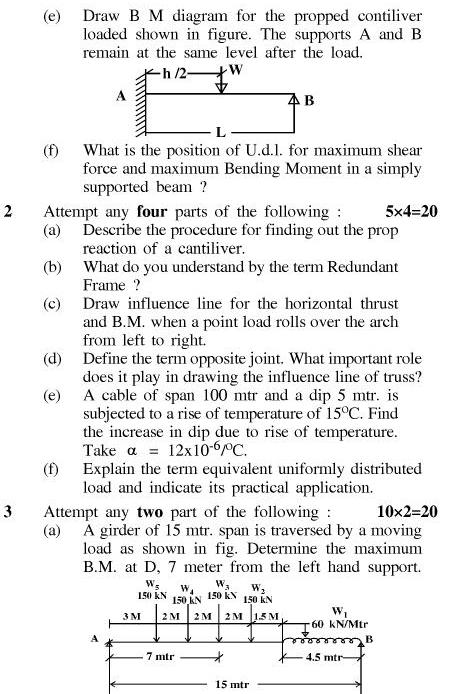 UPTU B.Tech Question Papers - TCE-402-Structural Analysis – I