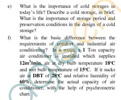 UPTU B.Tech Question Papers - TME-606 - Refrigeration & Air Conditioning