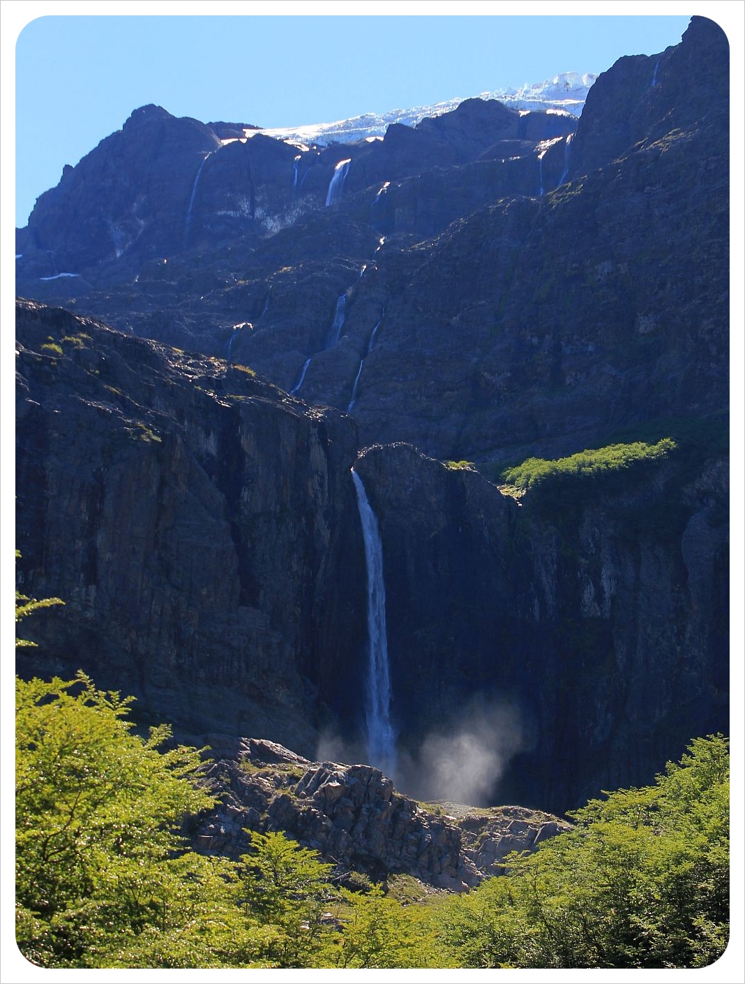 nahuel huapi national park mount tronador with waterfalls