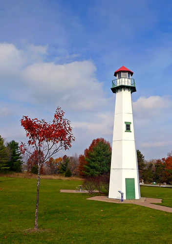 county blue autumn sky lighthouse fall colors metal clouds clare outdoor michigan vibrant grant scenic center panasonic faux welcome township mdot us127 us10 outdoorbeauty scenicmichigan fz18 scenicsnotjustlandscapes jimflix