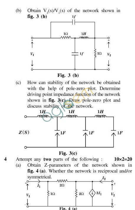 UPTU B.Tech Question Papers - TEE-402-Network Analysis & Synthesis