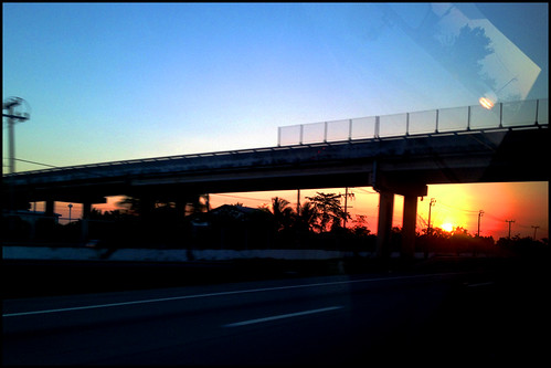 sunset evening highway bangkok 35degrees