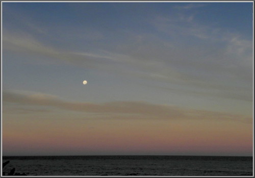ocean sunset sun moon nikon moonrise p100