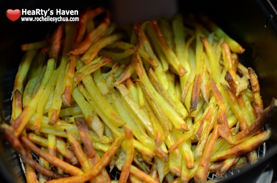 Spicy Country Fries Recipe inside airfryer cooked