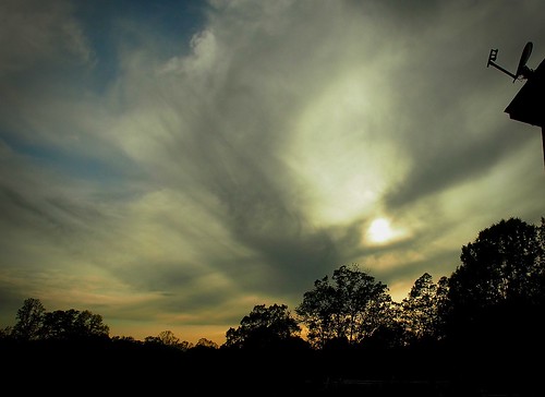 sunset sky silhouette clouds mississippi satellitedish tatecounty