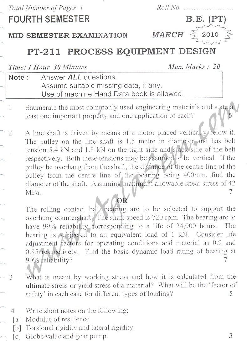 DTU Question Papers 2010  4 Semester - Mid Sem - PT-211