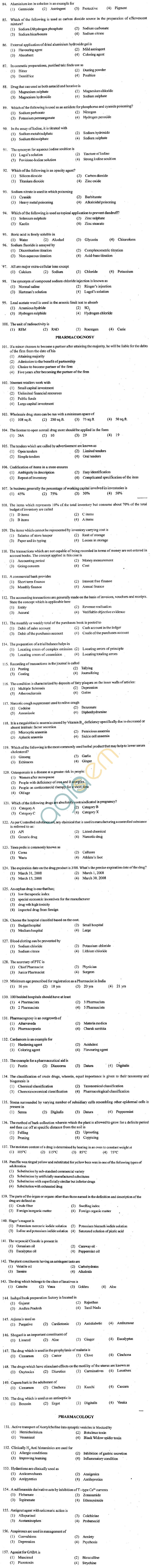 ECET 2012 Question Paper with Answers - Pharmacy