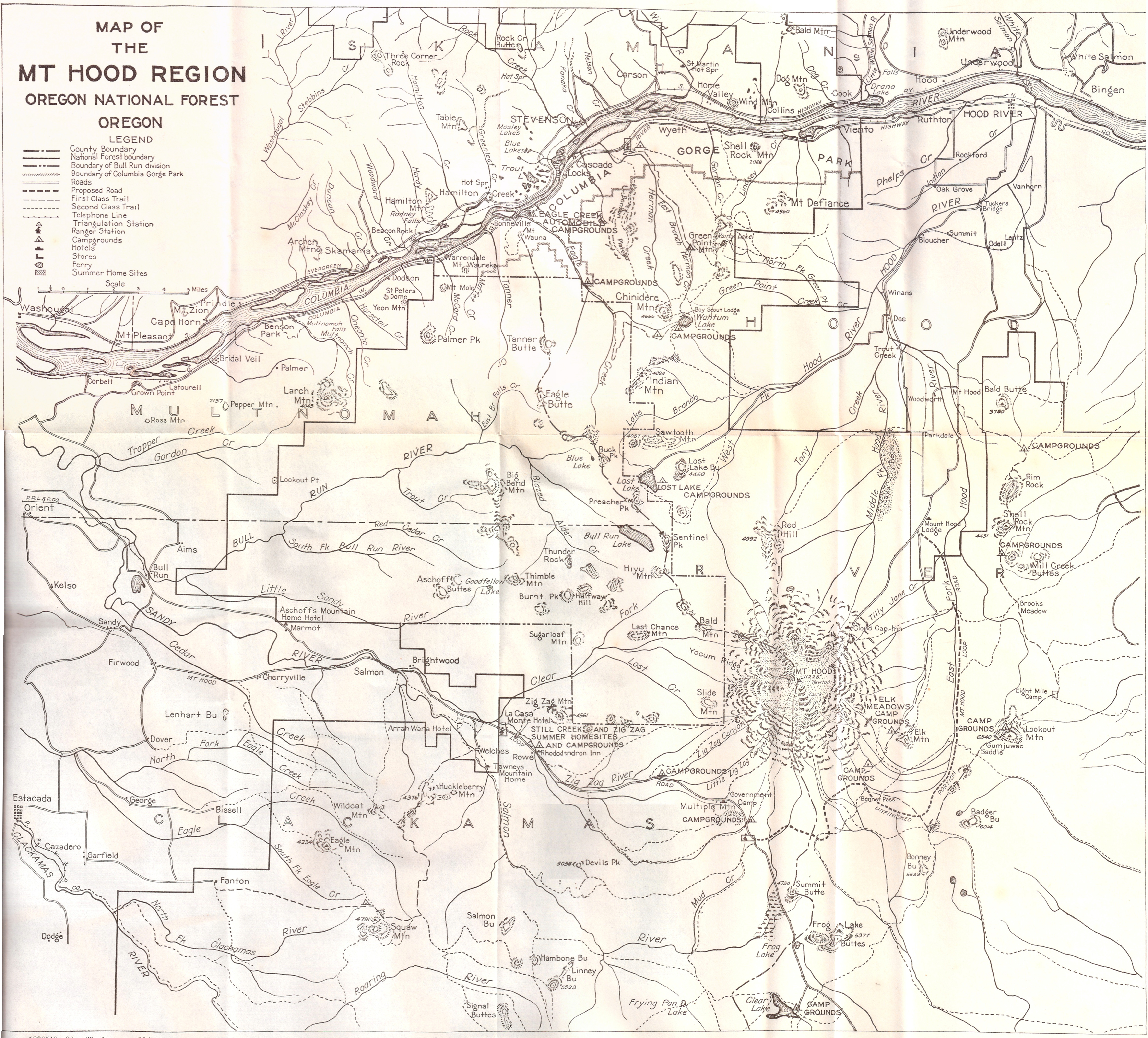 1879 Oregon Map Or Mt Hood Crown Point Imnaha Pendleton Newberg Amity Milwaukie 