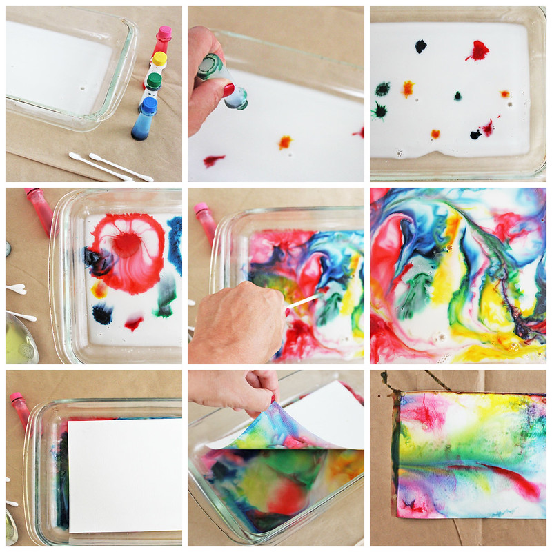 Learn how to make Marbled Milk Paper from the popular marbled milk science experiment.