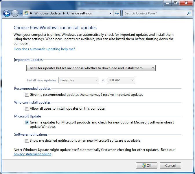 Configuring Windows Update in Windows 7  Nyckolej