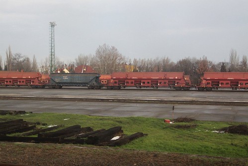 Hungarian hopper wagons stabled in the goods yard