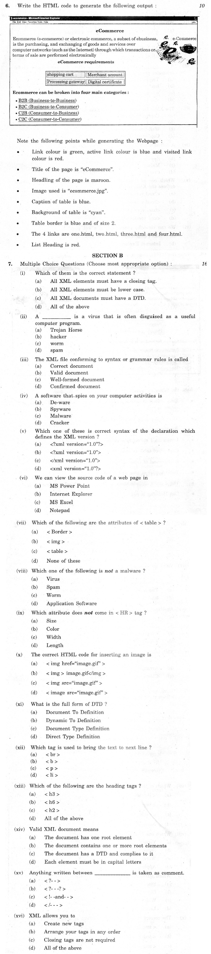 CBSE Class X Previous Year Question Papers 2012  Foundation of Information Tecnology