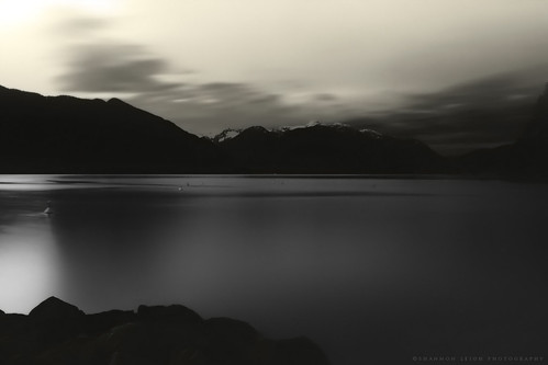 sunset nature beautiful bc view sundown dusk dim waterscape porteaucove seatosky ndfilter shannonleighphotography