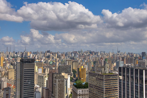 city brazil sky urban color building tower colors skyline clouds point colorful downtown cityscape colours afternoon view skyscrapers flat cloudy top sãopaulo edificio platform center business highrise sprawl residential financial viewing hdr bigcity observatoire altino arantes