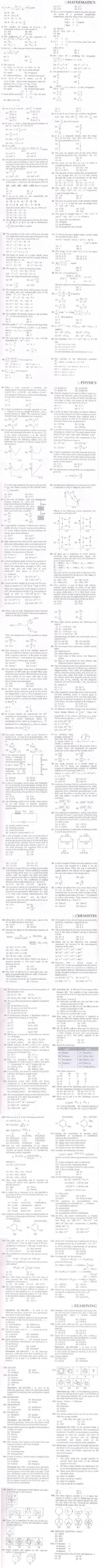 BITSAT 2009 Question Paper with Answers