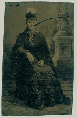 Tintype woman with hat