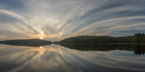 nationalpark reflections summer kolovesi sunset lake finland
