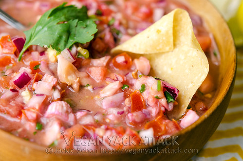 Vegan Ceviche - A no-fish take on this delicious and refreshing appetizer! Perfect for Cinco de Mayo parties.
