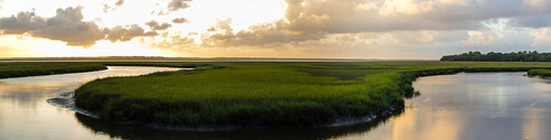 sunset sky autostitch panorama water clouds unitedstates florida panoramic marsh fernandinabeach ameliaisland jsconf walkerslanding jsconf2013