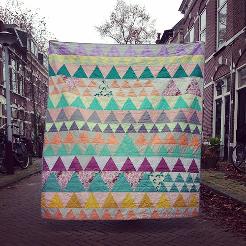 Quilt flying in the street #indianblanket #stitchedincolor