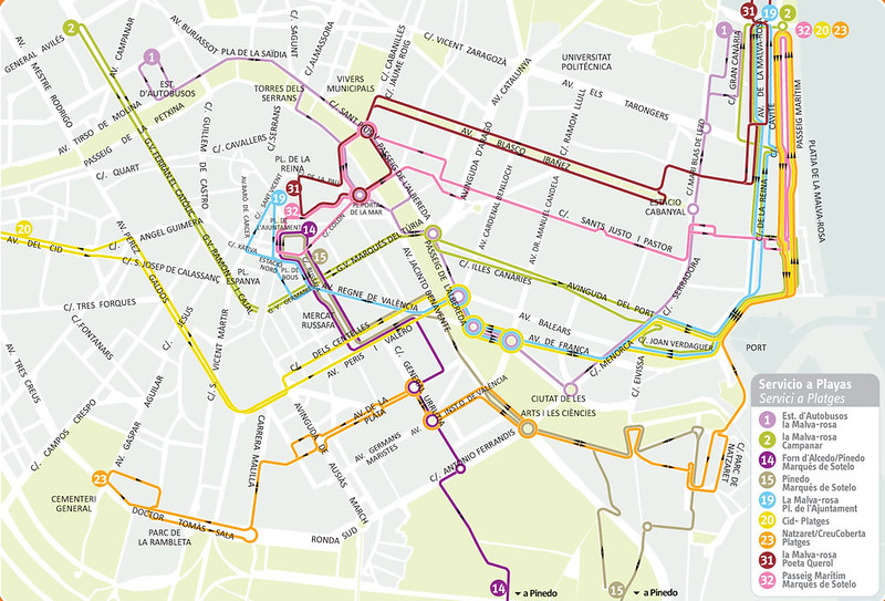 Mapa Autocarro / onibus Valencia