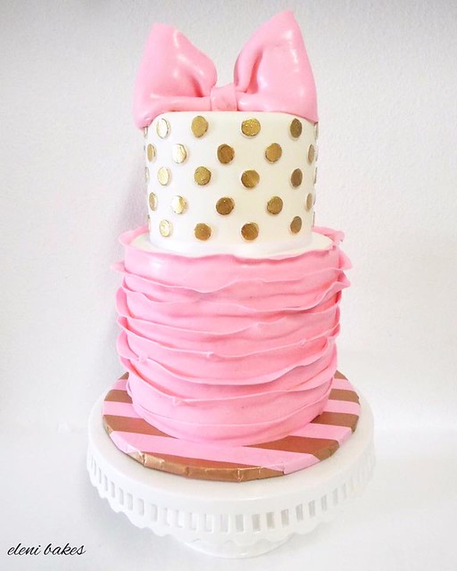 Ruffled Baby Shower Cake by Eleni Bakes