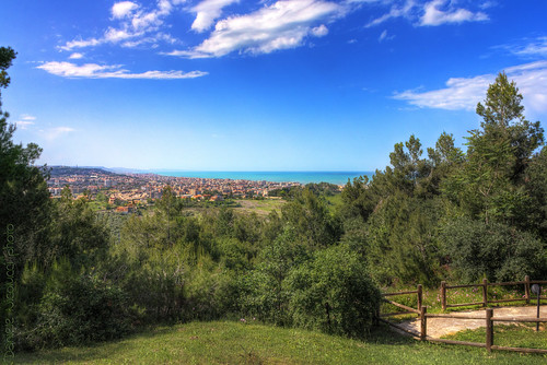above city sea summer sky tree beach nature water grass clouds landscape countryside wooden spring riviera view path hill relaxing sunny hills vegetation railing hdr abruzzo pescara chlorophyll sandonato photosynthesis collerenazzo overlysaturatedbutprettyneatmethinks