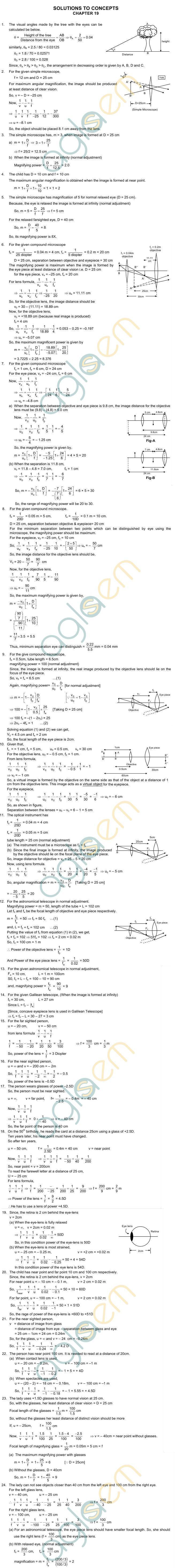 HC Verma Solutions: Chapter 19 - Optical Instruments