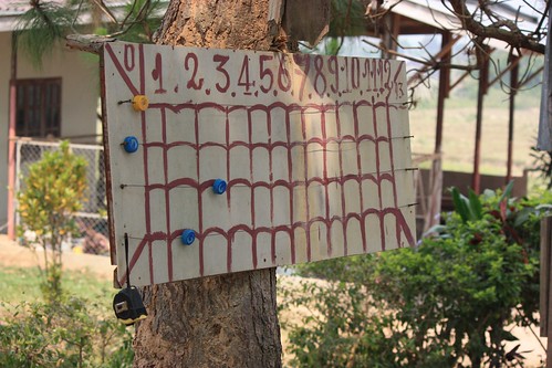 neat bacci ball score board… bottle caps on a string… the measuring tape means whoever plays here is serious