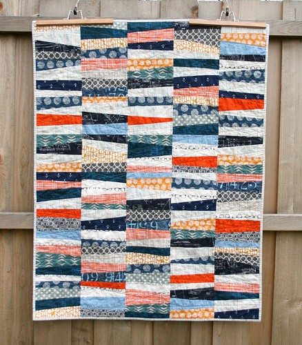 Wonky Stipes Baby Quilt