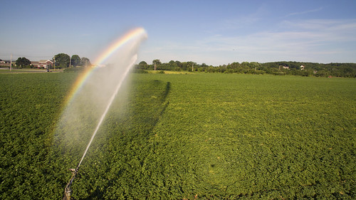 field rainbow farm july sprinkler aerialphotography irrigation drone 2016 watercanon dji quadcopter phantom3pro