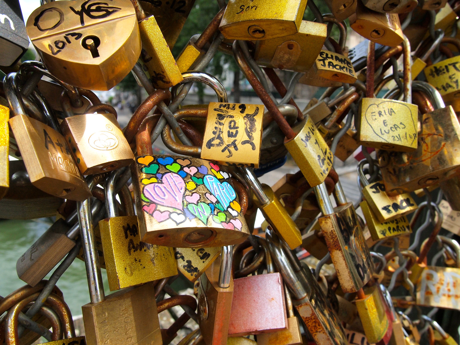 Love locks on the Pont des Arts in Paris