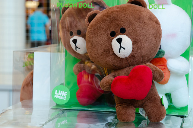 Brown with heart at LINE Friends Pop-up store