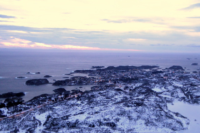 View on Kabelvåg from Tjeldbergtinden