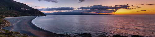 sunset sea mer beach landscape corse pano corsica soir plage coucherdesoleil capcorse panoramique nonza corsefrance paysagecorse