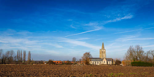 sky church architecture landscape village ciel paysage église flandres millam