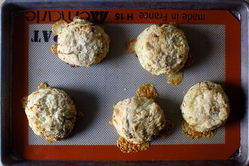 caramelized onion and gruyere biscuit frico!
