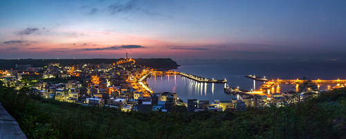 taiwan 台灣海峽 澎湖 菊島 外峖漁港 sunrise 寬景 panorama widescreen