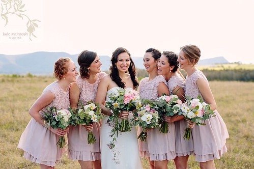 The bride and her bridesmaids.