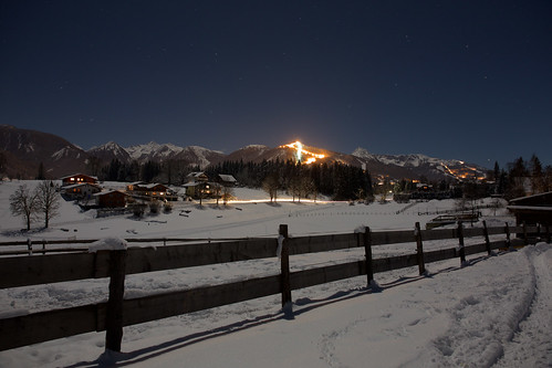 schnee snow mountains night stars landscape austria österreich nacht berge landschaft sterne ramsau